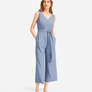 Everlane The Japanese GoWeave Essential Jumpsuit in Dusty Blue. Size 8